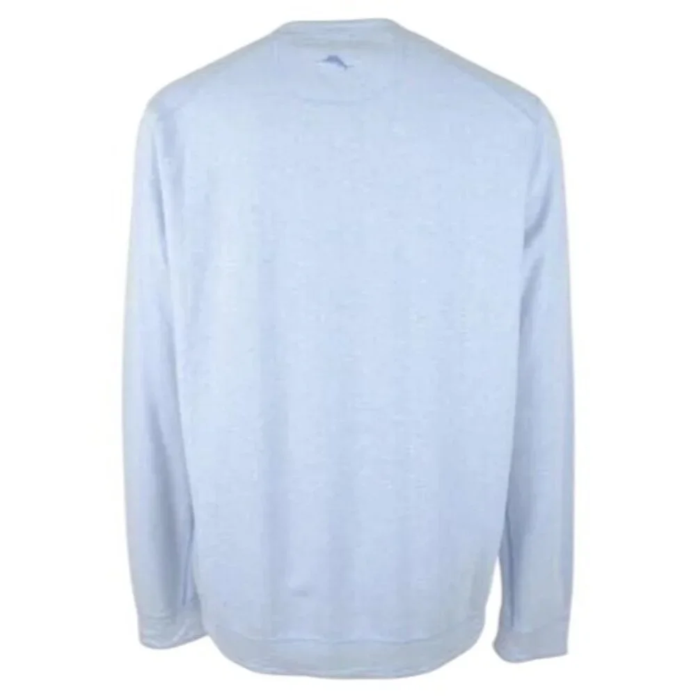 Tommy Bahama 2XB Big Sky Blue Heather Reversible Flipshore Abaco Sweatshirt - Picture 7 of 9